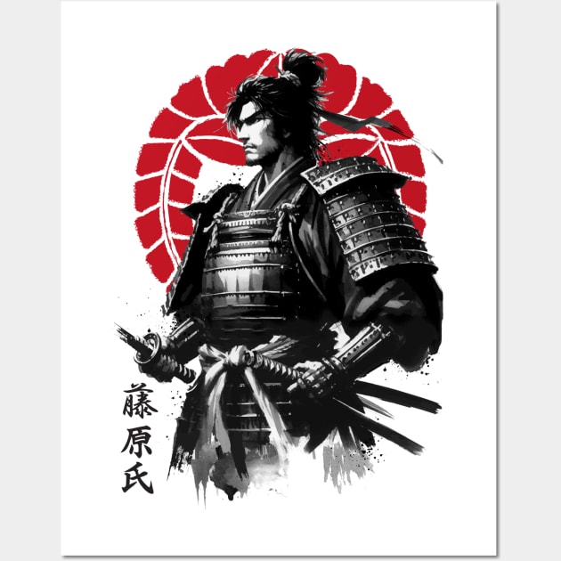 Samurai clan Fujiwara Wall Art by DrMonekers